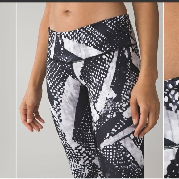 Lululemon Wunder Under Pant I|| *Full-On Luon Static Mist White Black Size 4 - Picture 13 of 16